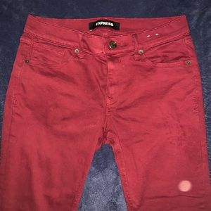 EXPRESS MAROON CROPPED JEANS
